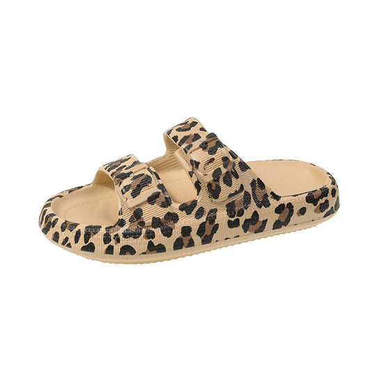 Leopard Print Slipper mit dicker Sohle